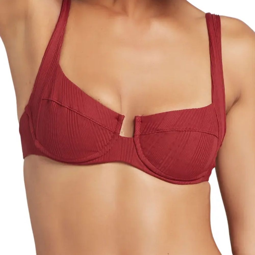 Camellia rib bikini top